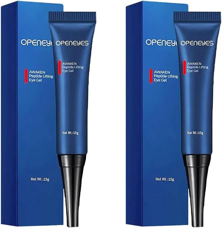 Openeyes Awaken Peptide Lifting Eye Gel Home Awaken Peptide Depuffing Eye Gel Open Awaken Peptide Depuffing Wrinkle Reduce Eye Gel Anti-Aging Tired Eye Care 2PCS