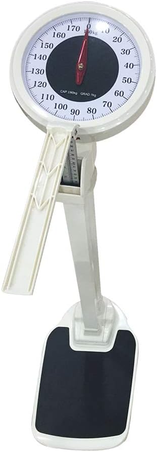 Physician Mechanical Scale With Adjustable Height Rod, Height & Weight Scale,Mechanical Column Scale,High-Precision Weight Scale, Body Composition Analyzer, Free Installation,180 Kg