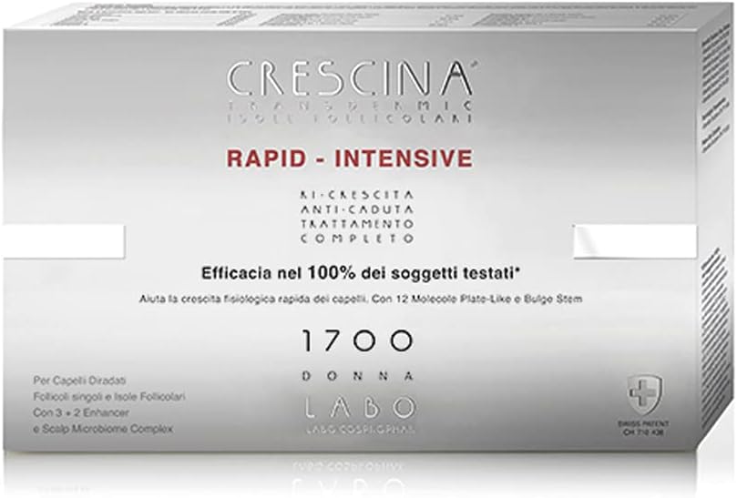 LABO Crescina Transdermic RAPID-INTENSIVE Follicular Islands 1700 Woman 20+20 Ampoules Hair Loss Treatment and Hair Regrowth