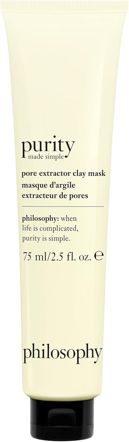 philosophy purity exfoliating clay mask 75ml , acne treatment mask with salicylic acid , anti-blackhead mask