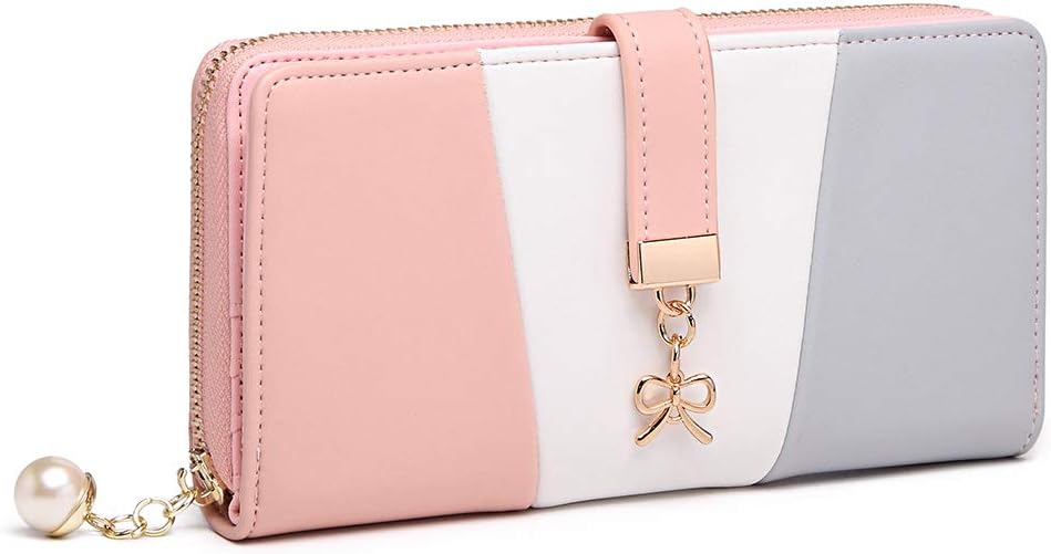 Miss Lulu Women Purse Tri Colour Long Wallet Clutch for Ladies with Roomy Capacity