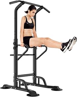 soges Power Tower Adjustable Height Pull Up & Dip Station Multi-Function Home Strength Training Fitness Workout Station
