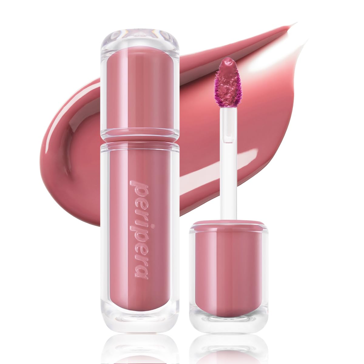 Peripera Mood Glowy Tint | Watery Glow Finish, Buildable Fresh Color, Long-Lasting Stain | Lightweight & Non-Sticky | K-Beauty Lip Tint, Safe for Sensitive Lips (14 ROSY WISH)