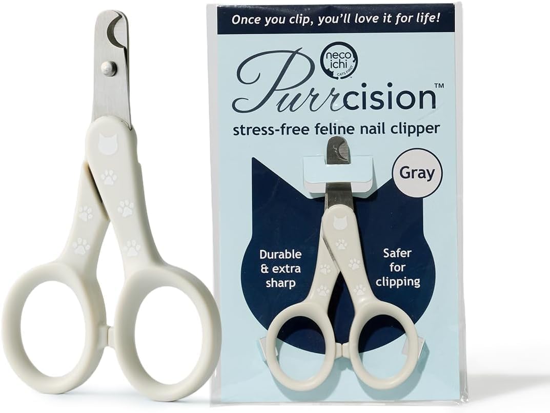 Necoichi Purrcision Stainless Steel Cat Nail Clipper, Made in Japan (Gray)