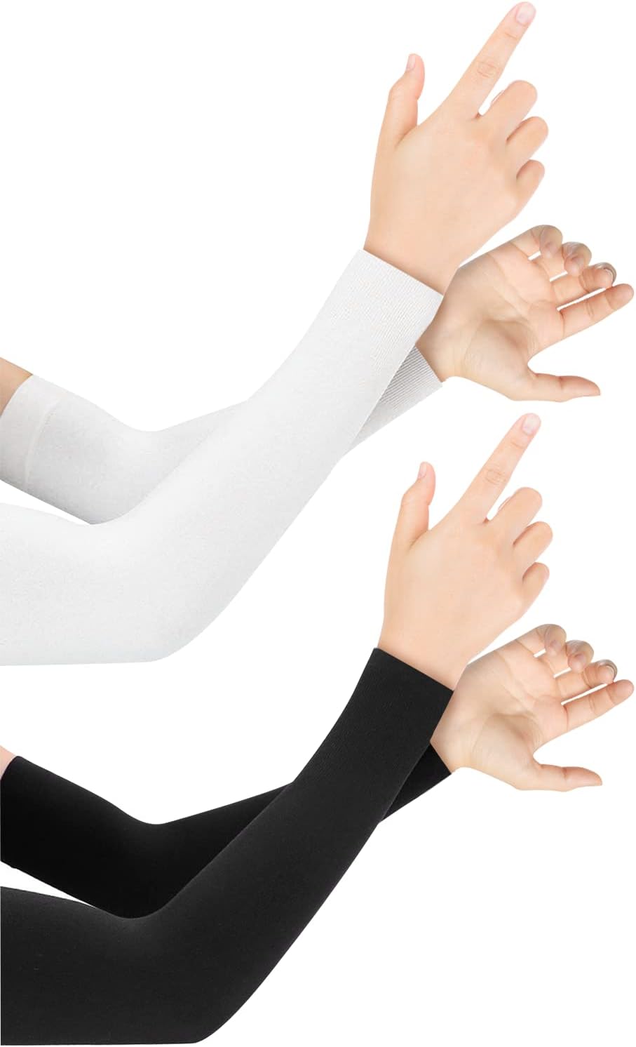 Andiker 2 Pairs Cooling Arm Sleeves for Women and Men, Sun UV Protection Breathable Arm Sleeves, Compression Outdoor Sports Sleeves to Cover for Cycling Hiking