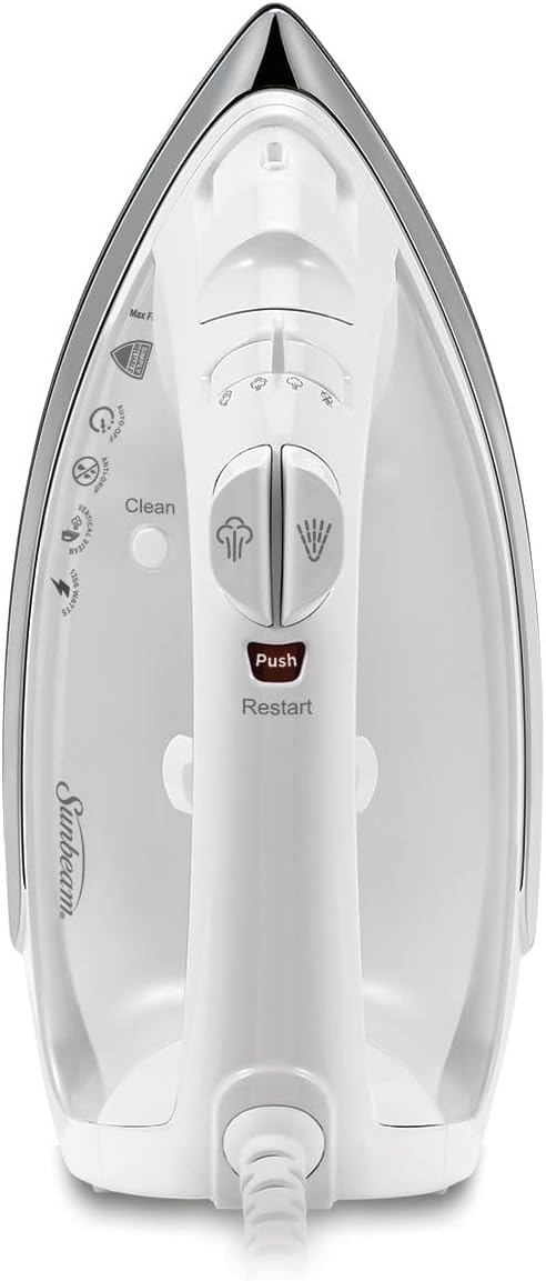 Sunbeam GCSBC Classic 1200 Watt Mid-size Anti-Drip Non-Stick Soleplate Iron Steam/Vertical Shot feature 8' 360-degree Swivel Cord GCSBCL-317-000 Auto Shut Off