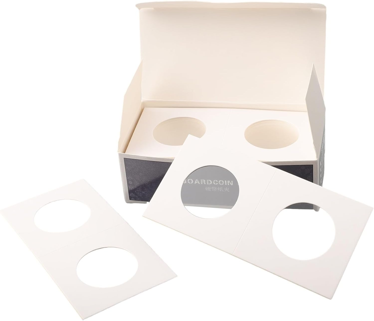 50pcs Coin Collection Cardboards 12-Specifications Coins Holders Flips Coin Storage Cardboards Coins Storage Holder Boxes Coin for Collectors Currency Display for PROTECTION Covers(29mm)