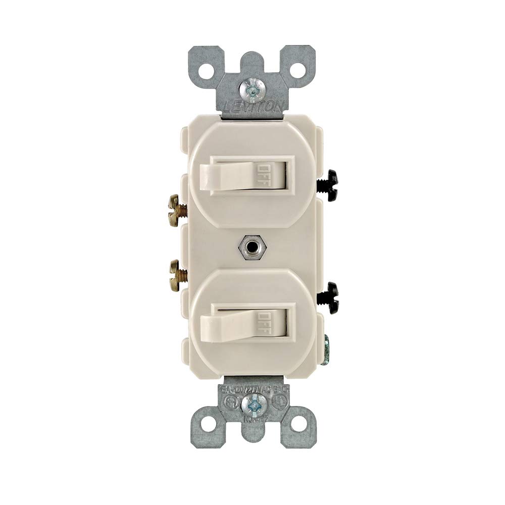 Leviton Decora Duplex Combination Switch, 5224-2T, Light Almond