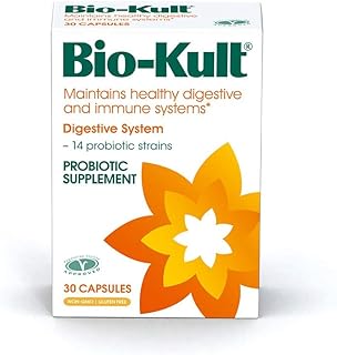 Bio-Kult Gut Health Probiotic Supplement, 14 Strains, Probiotics for Women & Men, Immune Support, Digestive Health, Shelf-Stable, Non-GMO and Gluten-Free, Capsules, 30 Count (Pack of 1)
