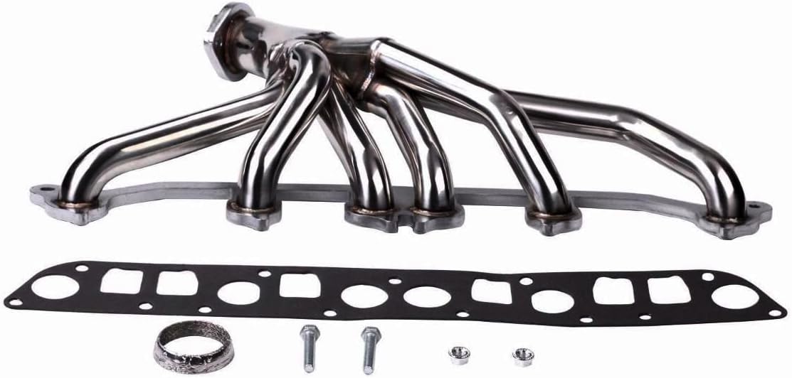 Stainless Steel Performance Exhaust Header Manifold For Jeep Wrangler Cherokee & Grand Cherokee 4.0L TJ YJ XJ ZJ,1991 1992 1993 1994 1995 1996 1997 1998 1999,Sliver