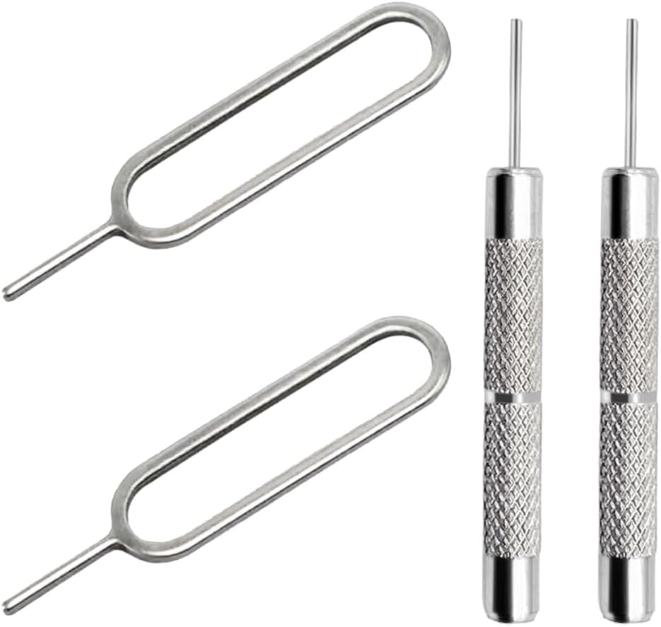4 Pcs SIM Card Removal Opening Tool Tray Eject Pins Needle Opener Ejector Compatible with All iPhone Apple iPad HTC Samsung Galaxy Cell Phone Smartphone Watchchain Link Remover (Style A)