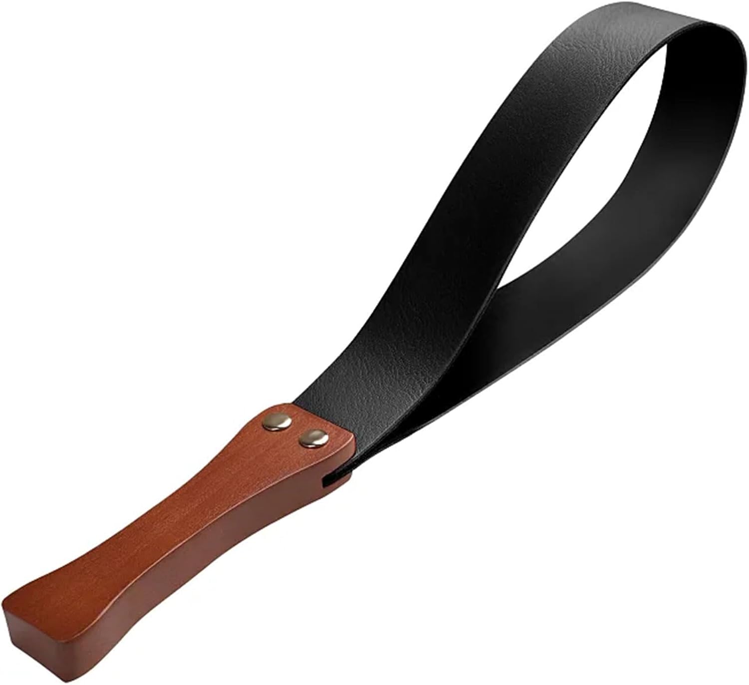 SUNSDEW Leather Paddle with Anti-Slip Wooden Handle, Riding Crop for Horses, 19'' Equestrianism Crops
