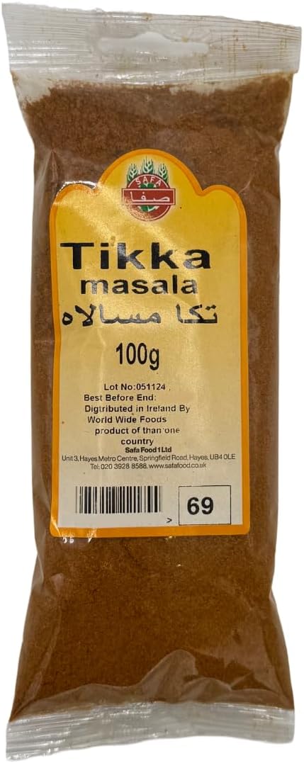 SAFA Tikka Masala 100g | Authentic Indian Spice Blend | Aromatic and Flavourful Seasoning for Curry, Marinades, and Grilling (100g (Pack of 1))