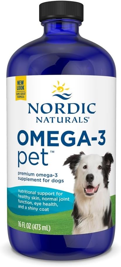 Nordic Naturals Omega-3 Pet, Unflavored - 16 oz - 1518 mg Omega-3 Per Teaspoon - Fish Oil for Large to Very Large Dogs with EPA & DHA - Promotes Heart, Skin, Coat, & Immune Health