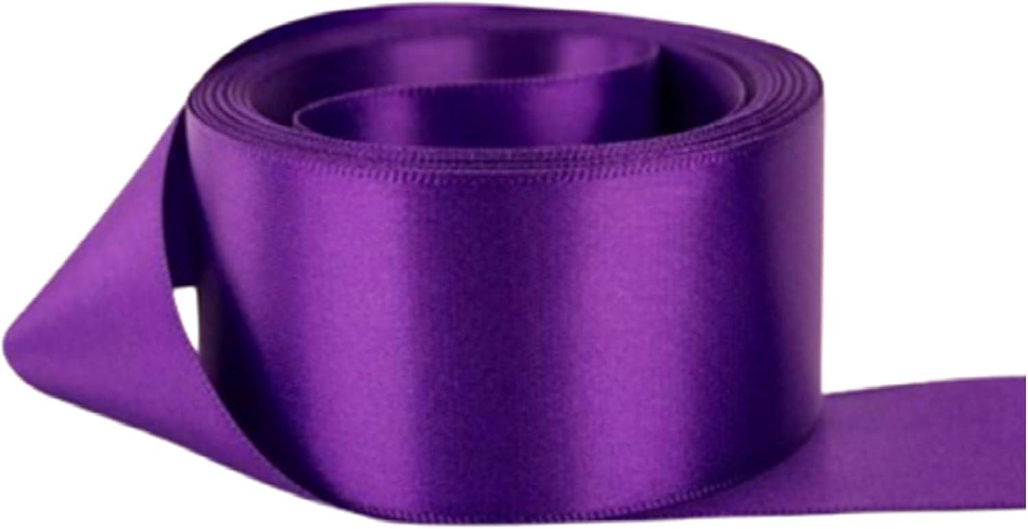 Purple Satin Ribbon - 50mm Wide - 3 Meters - Many Colours - Buy 3 & Get 1 Free