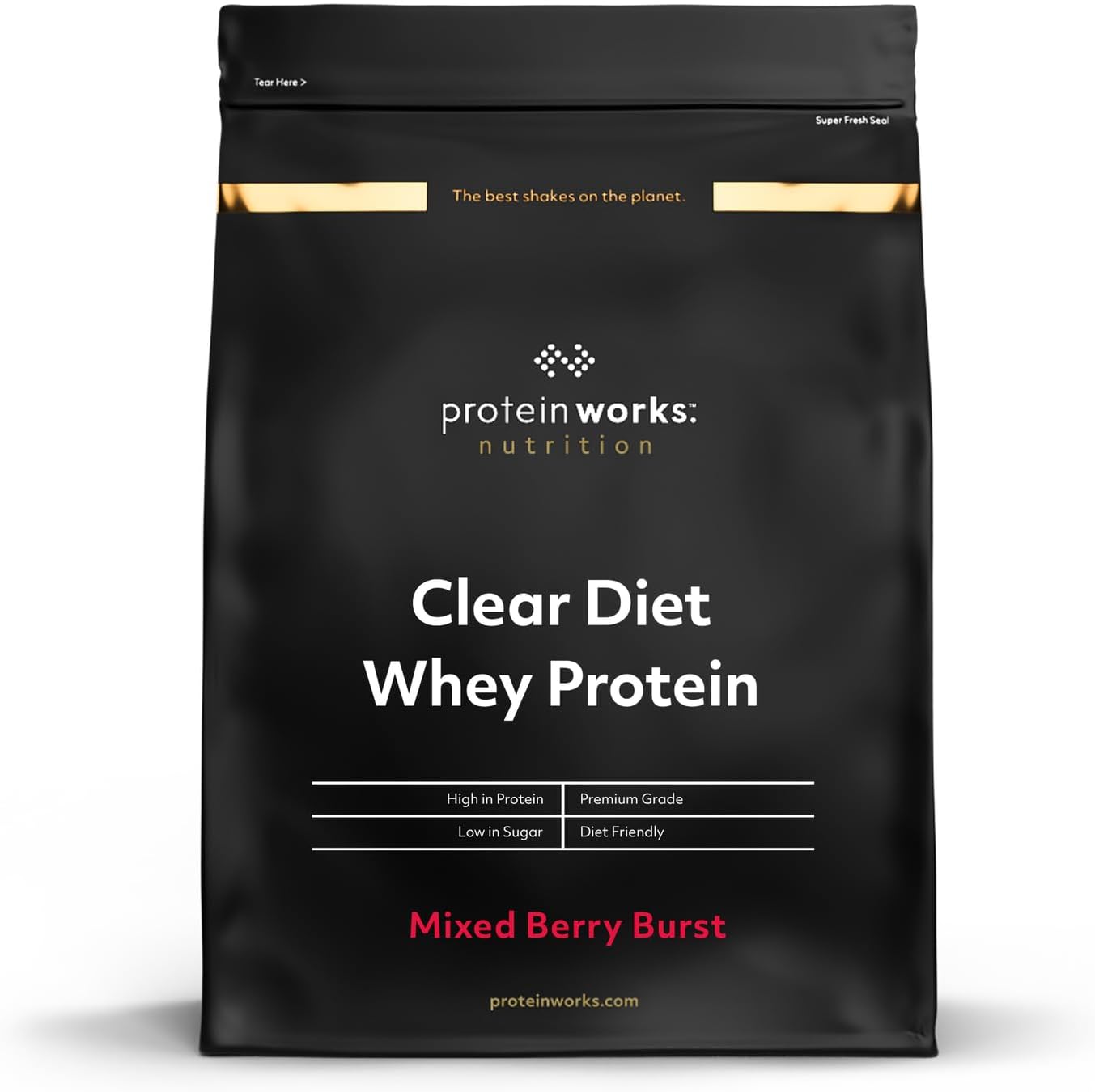 Protein Works - Clear Diet Whey Protein Isolate Powder, Refreshing High Protein Drink, 40 Shakes, Mixed Berry, 1kg