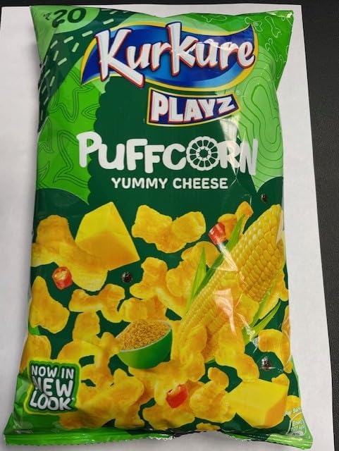 Kurkure Playz Puffcorn Yummy Cheese (55g) (Pack of 6) - Playful Shapes, provide a satisfying mouthfeel with every bite - Cheesy and Crunchy Snack Delight