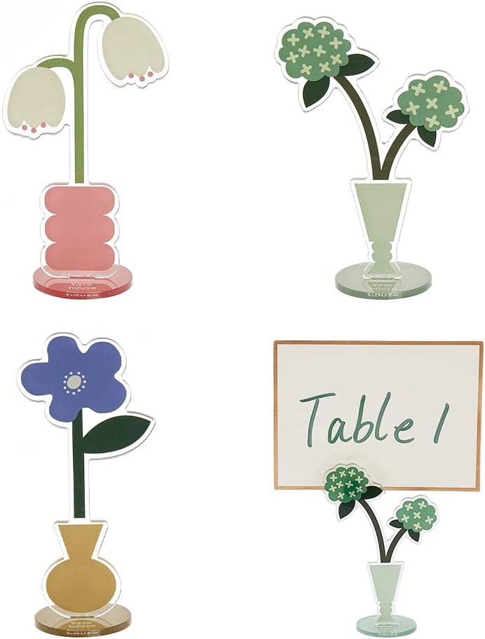 CHGCRAFT 3Sets 3Style Desk Memo Holder Stand Set Flower Table Photo Display Memo Holder Stand for Home Office Picture Table Cards Paper Note Postcards Display