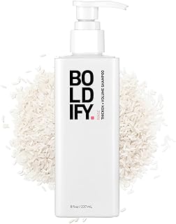 Boldify Thickening Shampoo - Rice Water Shampoo for Thinning and Oily Hair - Volumizing Shampoo for Fine Hair, Weightlessly Removes Excess Oil - 8oz