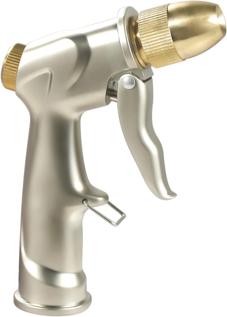 Garden Hose Nozzle Spray Guns 100% Heavy Duty Metal Handheld Water Nozzle High Pressure for Plants Lawn Car Patio Pet BZ-30031003