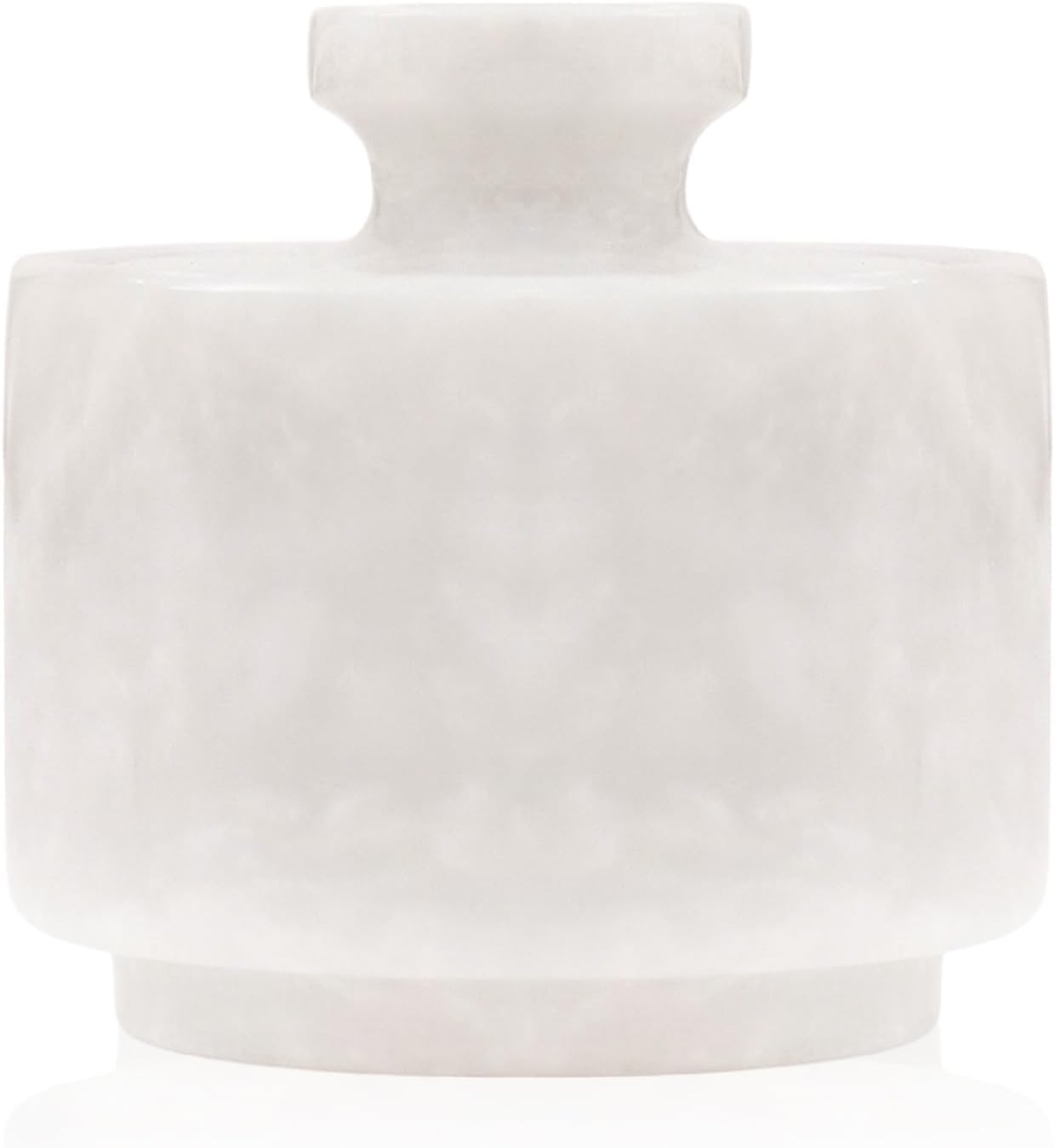 MARBLOUS KRAFTS Marble Salt Cellar with Lid 3" Inch White Salt Box, Stone Salt Container & Spice Jars, Stone Salt Holder for Counter, Spice Jar & Salt Jar