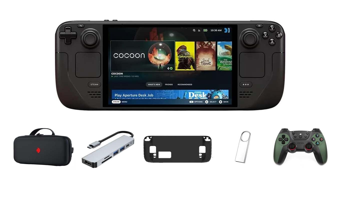 Valve Steam Deck OLED 1TB Handheld Gaming Console, 7 inch Touchscreen 1280 x 800 LCD Display, with 5in1 Kit (1TB)