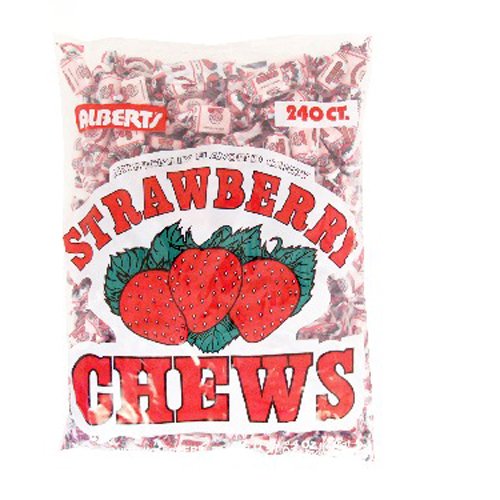 Alberts Strawberry Fruit Chews - Penny Candy