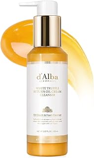 d'alba Piedmont Italian White Truffle Return Oil Cream Cleanser, Vegan Skincare, Easy One Step Cleanser for Sebum & Makeup Removal, Hydrating Cleanser, for Sensitive Skin, Korean Skin Care
