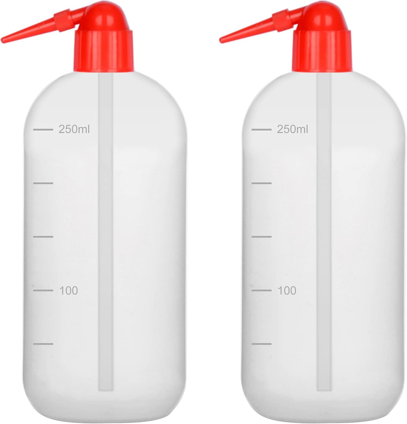 stonylab Chemical Wash Bottle, 2-Pack Sealed Cylindrical Plastic Safety Reagent Squeeze Bottles with Narrow Mouth, for Laboratory Sample Sealing Liquid Storage, 250 ml