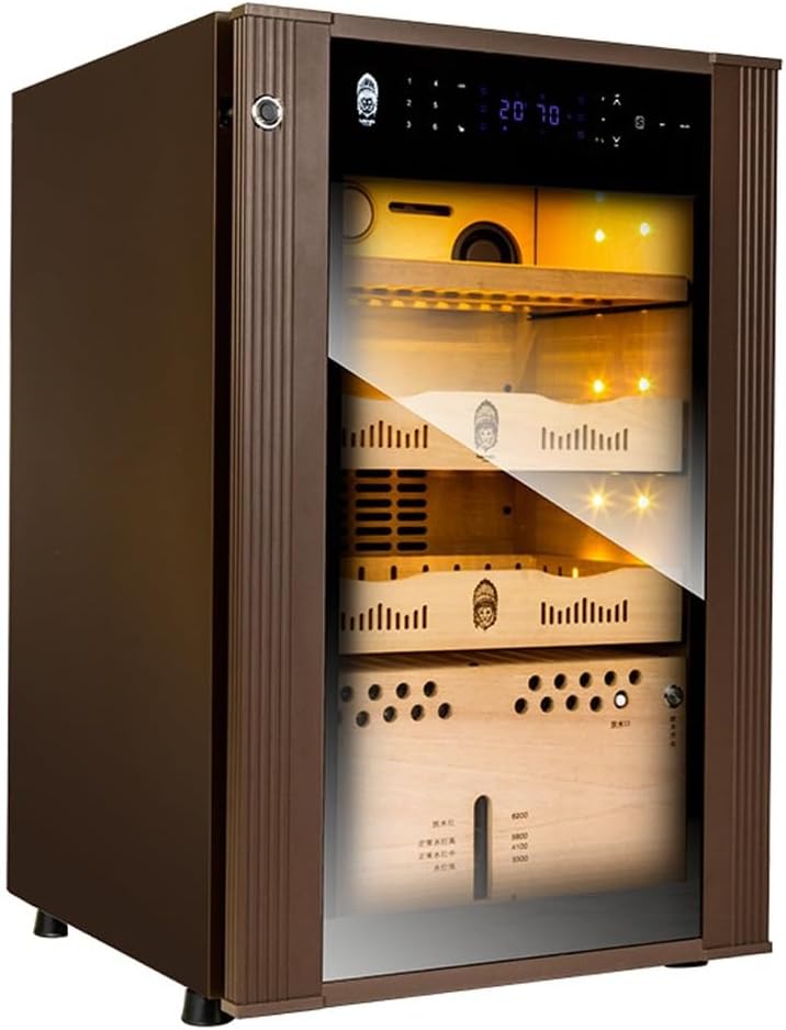 Cigar Humidors with Cooling & Humidity Control, Electirc Cooler Humidor for 400 Cigars, Cabinet Humidor with Spanish Cedar Wood Drawer Shelves and Hygrometer, Gift for Men Father