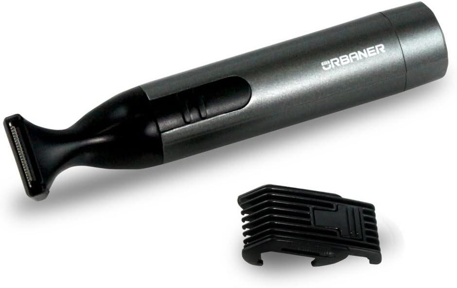 URBANER Mustache Edger, Battery Operated, Waterproof Compact Beard Trimmer for Men, Portable Clipper for Travel Grooming, Gift for Men, Length Adjustable, Gifts MB-042