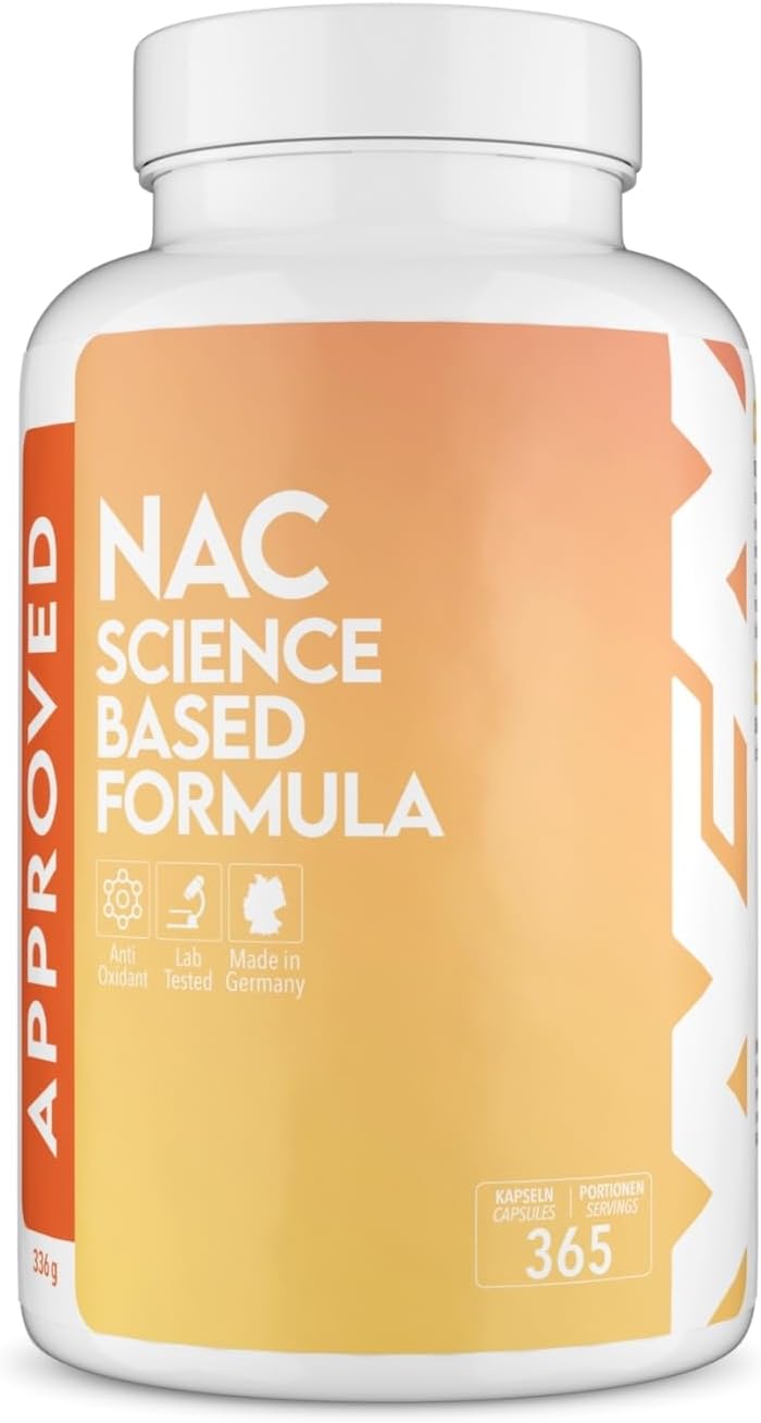 WFN Approved NAC 800 mg per Capsule - N-Acetyl-L-Cysteine - 365 Capsules Annual Supply - Highly dosed, Vegan, Without additives - Produced & Laboratory Tested in Germany