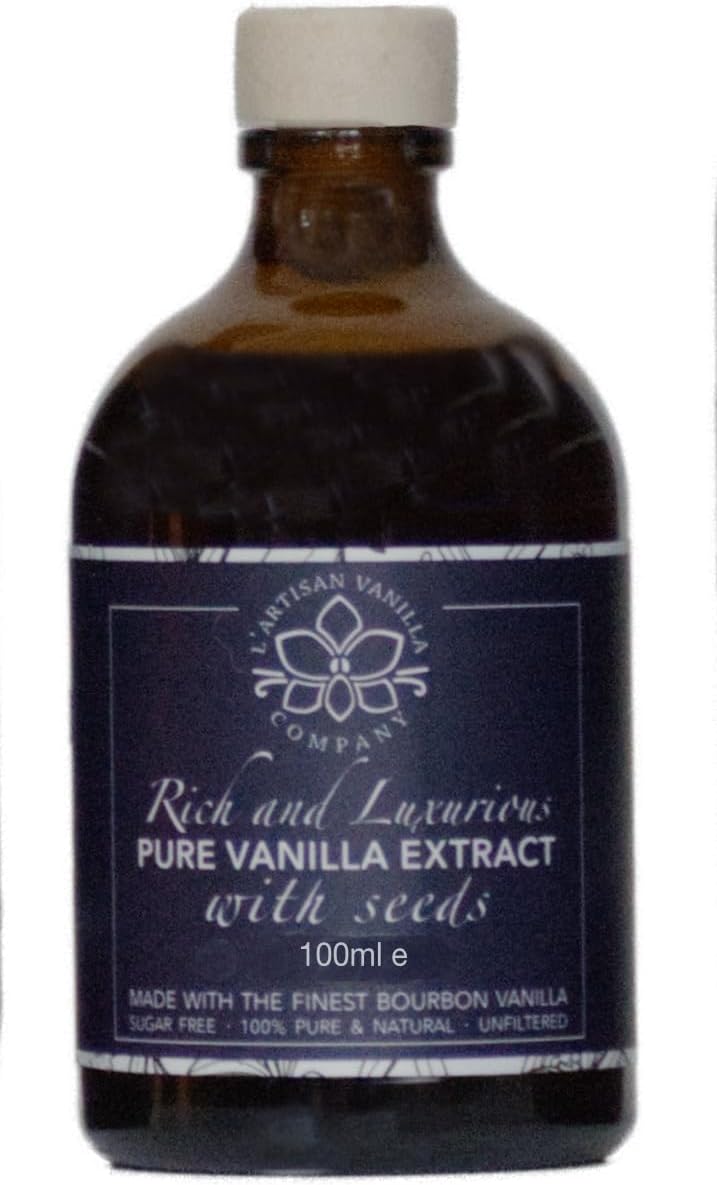 L'Artisan Vanilla Company - Rich & Luxurious, Pure, Natural Vanilla Extract, with Seeds. Made with Premium Gourmet Bourbon Vanilla (100ml)