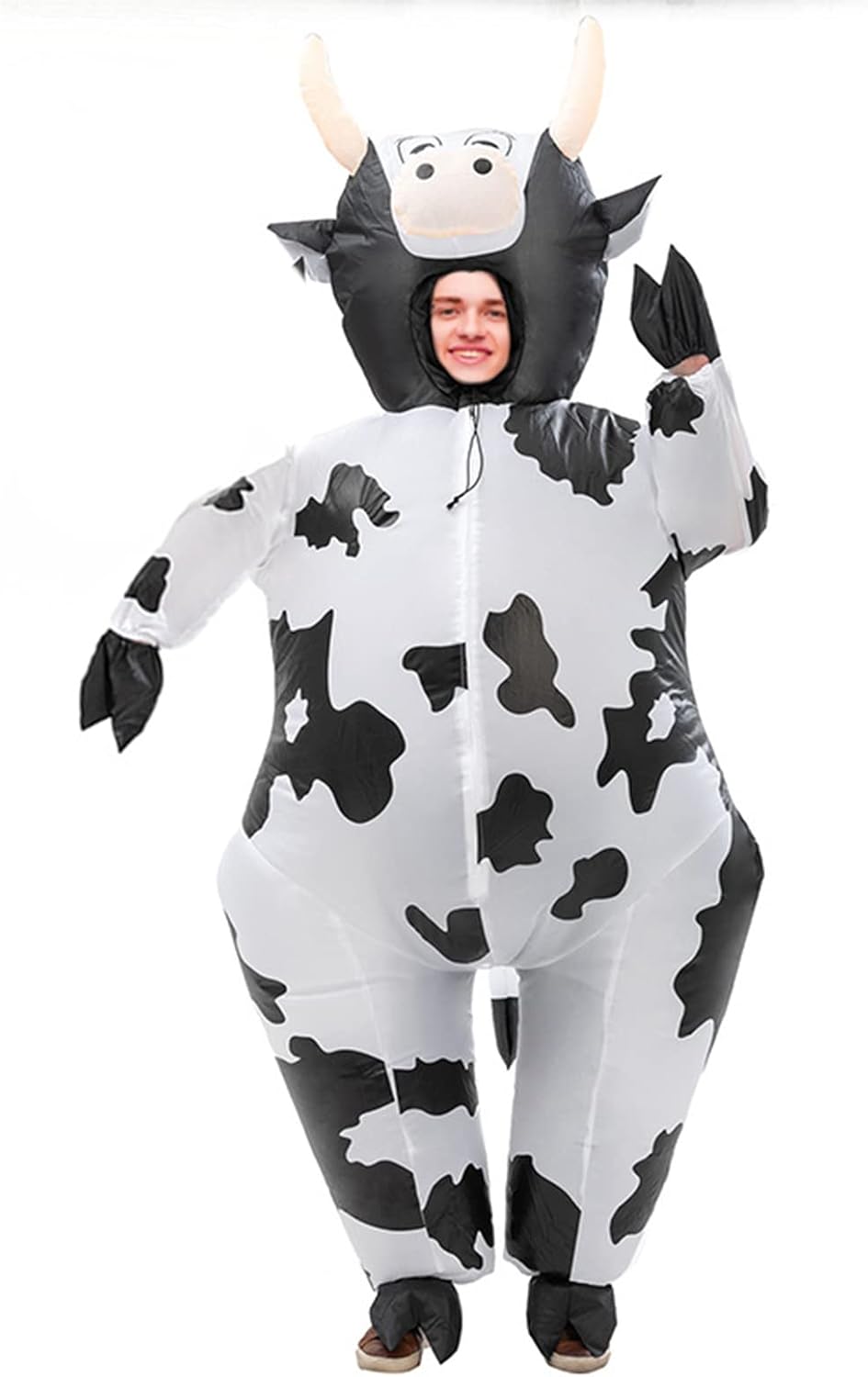 Inflatable Cow Costume Adult Cow Blow Up Suit Halloween Costume Jumpsuit Fancy Party Christmas Inflatable Suit