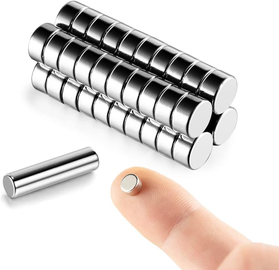 MEALOS 40pcs Mini Magnets - 6x3mm Round Neodymium Rare Earth Magnets for Crafts & Miniatures
