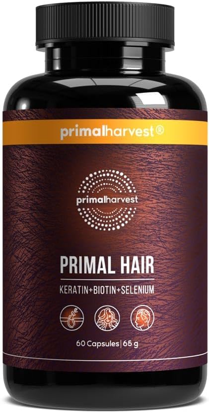 Primal Harvest Hair Growth - Hair Vitality Supplement with Selenium, Zinc & Biotin, for Men & Women, Multivitamin,1 Pack: 30 Servings