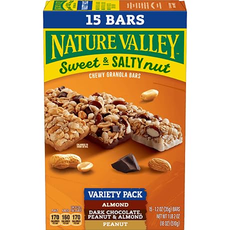 Nature Valley Granola Bars, Sweet and Salty Nut, Variety Pack, 15 Bars, 18 OZ