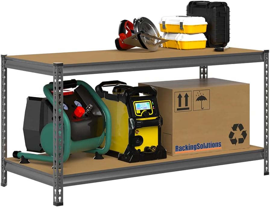 Heavy Duty 2 Level Workbench 250KG Load Capacity Workstation Home Garage DIY Work Table 900mm H x 1200mm W x 600mm D