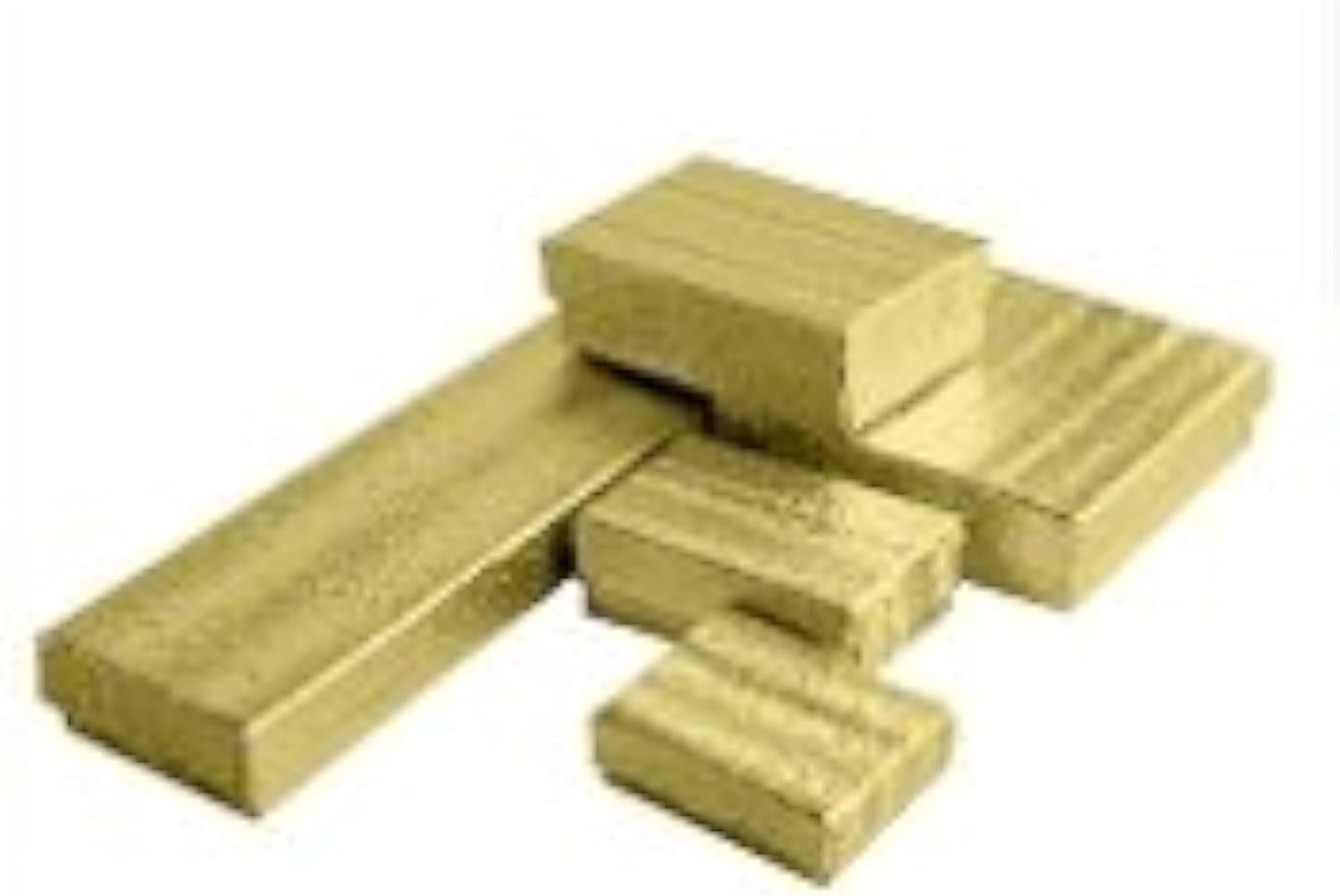 TheDisplayGuys - 100-Pack #99 Cotton Filled Cardboard Paper Jewelry Boxes Gift Case - Gold Foil (5 Sizes Assortment) - for Shipping or Storage