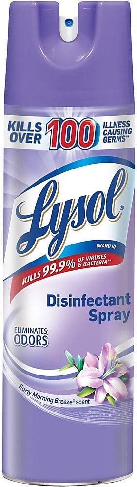 Lysol Disinfectant Spray, Sanitizing and Antibacterial Spray, For Disinfecting and Deodorizing, Early Morning Breeze, 19 Fl Oz, (Packaging May Vary)