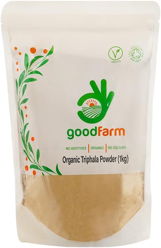 goodFarm Organic Triphala Powder 1000g - Certified Organic, Premium Quality | Ayurveda | Vegan | Excellent for Digestion & Detox