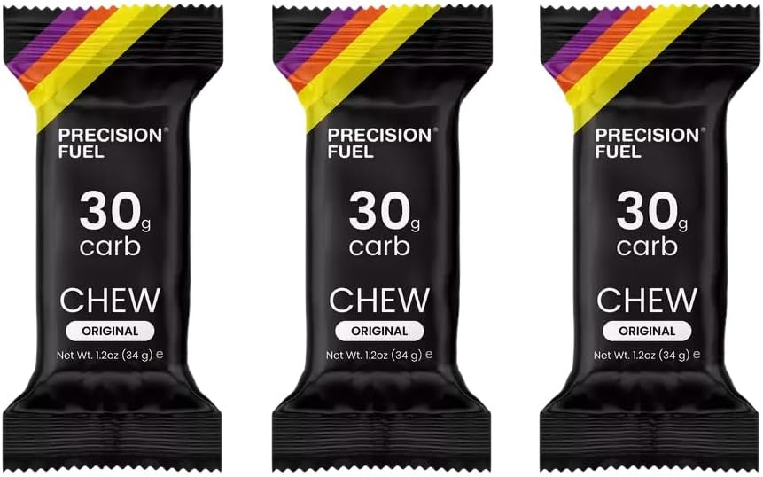 Precision Hydration PF30 Energy Chews For Running, Cycling, Hiking, Sports - Original Flavour (30g of Carbohydrates) - 3 x 34g Packs (Original)