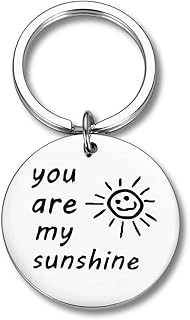 Inspirational Cute Keychain - You Are My Sunshine, Sweet Keyring Pendant Gift for Friend Family (Style 2)