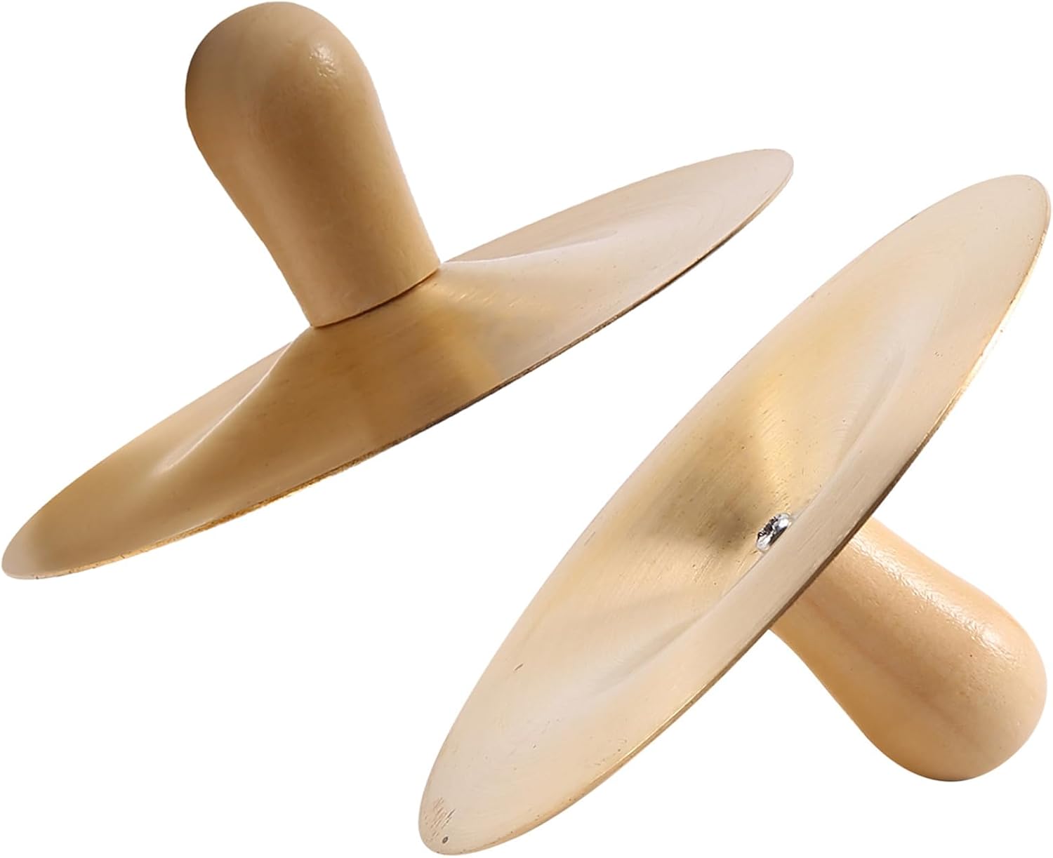 Dasing 2Pcs Crash Cymbals 9cm Hand Percussion Copper Cymbals Children Musical Instrument Education Toys Jazz Drum Brass Wipes Traditional Brass Drum Set for Beginner Adults