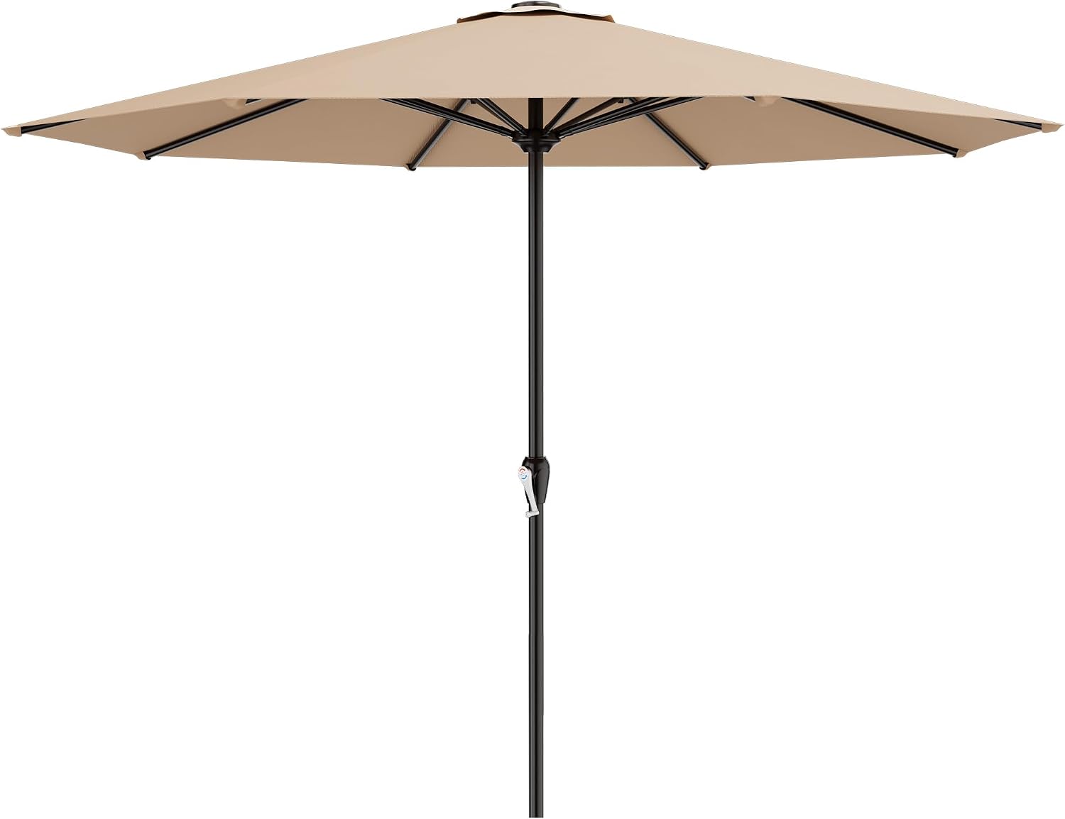 AreShark 12 FT Patio Umbrella for Outdoor, Outdoor Table Umbrella with Push Button Tilt and Crank, Outdoor Patio Umbrellas with 8 Sturdy Ribs, Patio Umbrellas for Market, Garden, Pool (Beige)