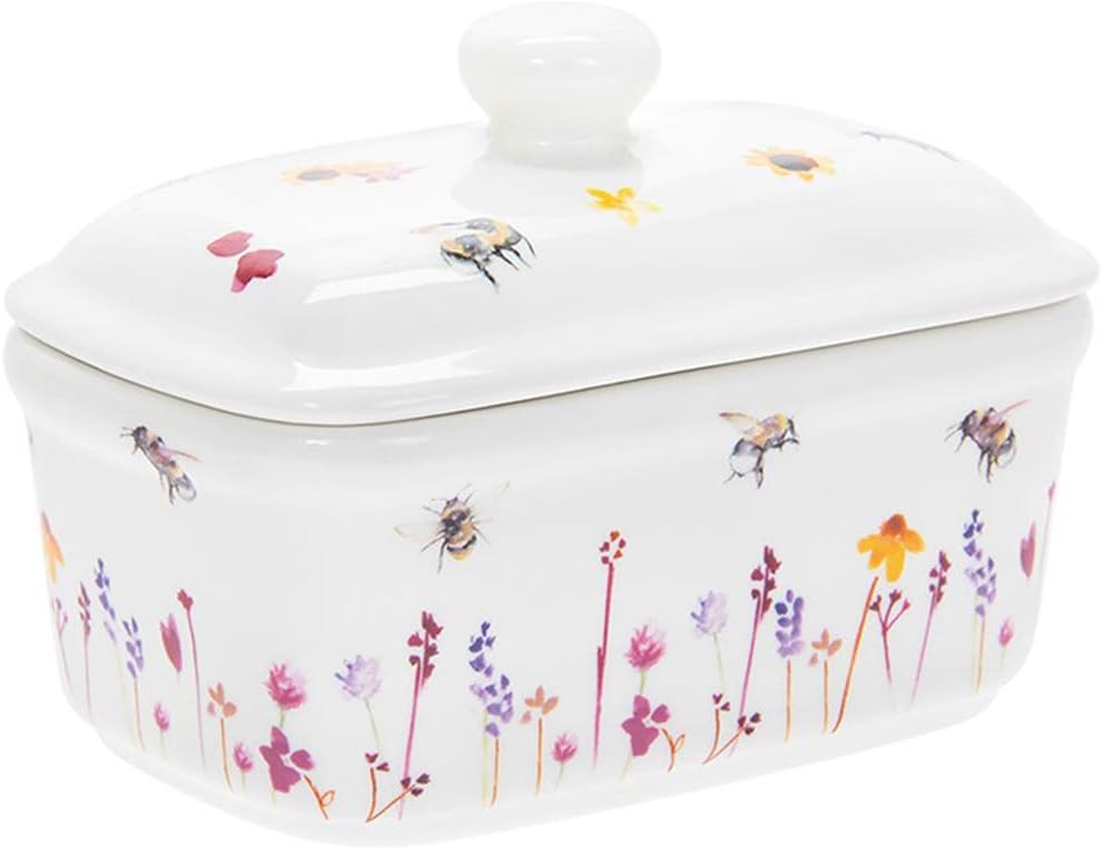 Jennifer Rose Gallery Honey Bee Butter Dish with Lid