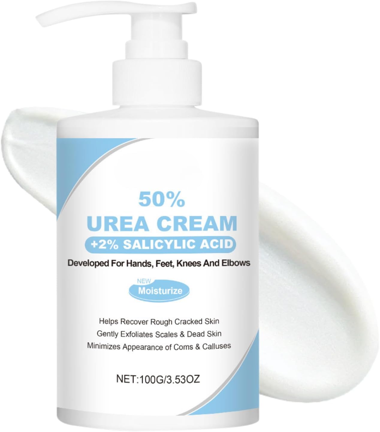 Urea Cream 50 Percent Plus 2% Salicylic Acid,Urea Foot Cream for Cracked Heels and Dry Skin,Urea Lotion for Deep Moisturizing,Callus Remover and Soften,Maximum Strength for Body Care