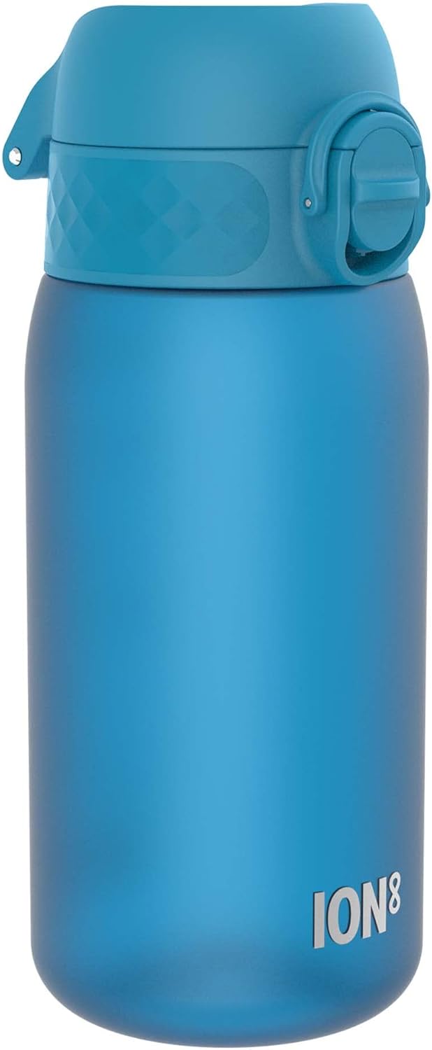 Ion8 Kids Water Bottle, 350 ml/12 oz, Leak Proof, Easy to Open, Secure Lock, Dishwasher Safe, BPA Free, Carry Handle, Hygienic Flip Cover, Easy Clean, Odour Free, Carbon Neutral