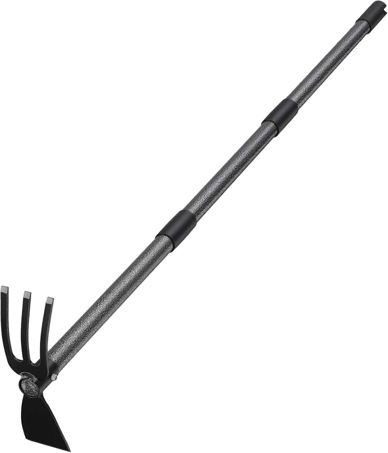 Hoe Garden Tool, 45 Inch Garden Hoe Long Handle for Weeding, Hoe Cultivator 2 in 1 Hand Garden Tools for Gardening Planting