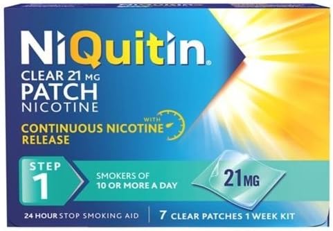 NiQuitin 21mg Clear 24 Hour 7 Patches Step 1 - PACK OF 3 [Personal Care]